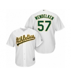 Youth Oakland Athletics #57 J.B. Wendelken Authentic White Home Cool Base Baseball Player Jersey
