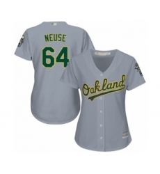 Women's Oakland Athletics #64 Sheldon Neuse Authentic Grey Road Cool Base Baseball Player Jersey