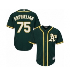 Youth Oakland Athletics #75 James Kaprielian Authentic Green Alternate 1 Cool Base Baseball Player Jersey