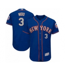 Men's New York Mets #3 Tomas Nido Royal Gray Alternate Flex Base Authentic Collection Baseball Player Jersey