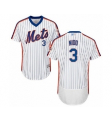 Men's New York Mets #3 Tomas Nido White Alternate Flex Base Authentic Collection Baseball Player Jersey