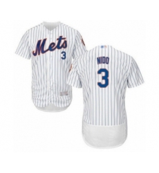 Men's New York Mets #3 Tomas Nido White Home Flex Base Authentic Collection Baseball Player Jersey
