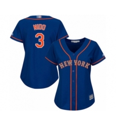 Women's New York Mets #3 Tomas Nido Authentic Royal Blue Alternate Road Cool Base Baseball Player Jersey