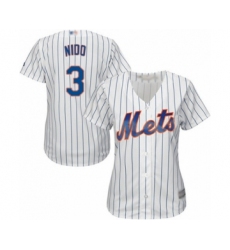 Women's New York Mets #3 Tomas Nido Authentic White Home Cool Base Baseball Player Jersey