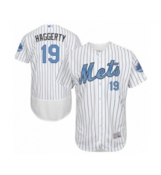 Men's New York Mets #19 Sam Haggerty Authentic White 2016 Father's Day Fashion Flex Base Baseball Player Jersey