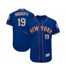 Men's New York Mets #19 Sam Haggerty Royal  Gray Alternate Flex Base Authentic Collection Baseball Player Jersey