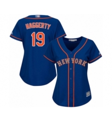 Women's New York Mets #19 Sam Haggerty Authentic Royal Blue Alternate Road Cool Base Baseball Player Jersey