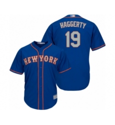 Youth New York Mets #19 Sam Haggerty Authentic Royal Blue Alternate Road Cool Base Baseball Player Jersey