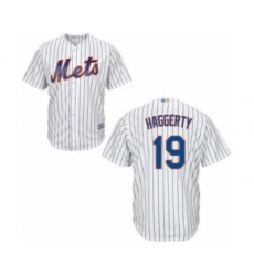 Youth New York Mets #19 Sam Haggerty Authentic White Home Cool Base Baseball Player Jersey