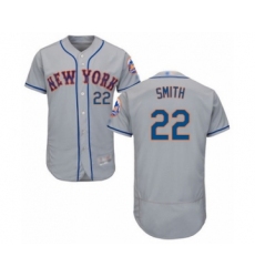Men's New York Mets #22 Dominic Smith Grey Road Flex Base Authentic Collection Baseball Player Jersey