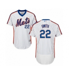 Men's New York Mets #22 Dominic Smith White Alternate Flex Base Authentic Collection Baseball Player Jersey