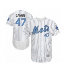 Men's New York Mets #47 Drew Gagnon Authentic White 2016 Father's Day Fashion Flex Base Baseball Player Jersey