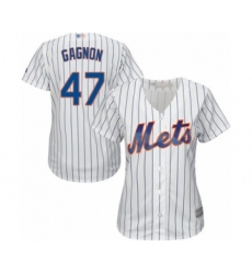 Women's New York Mets #47 Drew Gagnon Authentic White Home Cool Base Baseball Player Jersey