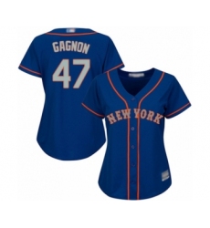 Women's New York Mets #47 Drew Gagnon Replica Royal Blue Alternate Road Cool Base Baseball Player Jersey