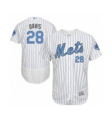 Men's New York Mets #28 J.D. Davis Authentic White 2016 Father's Day Fashion Flex Base Baseball Player Jersey