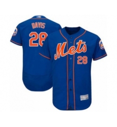 Men's New York Mets #28 J.D. Davis Royal Blue Alternate Flex Base Authentic Collection Baseball Player Jersey