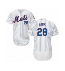Men's New York Mets #28 J.D. Davis White Home Flex Base Authentic Collection Baseball Player Jersey