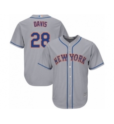 Youth New York Mets #28 J.D. Davis Authentic Grey Road Cool Base Baseball Player Jersey