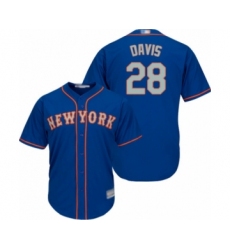 Youth New York Mets #28 J.D. Davis Authentic Royal Blue Alternate Road Cool Base Baseball Player Jersey