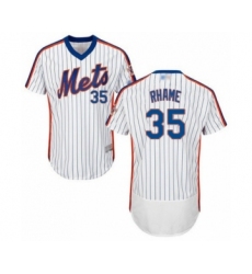 Men's New York Mets #35 Jacob Rhame White Alternate Flex Base Authentic Collection Baseball Player Jersey