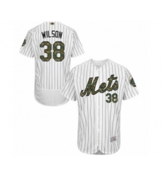 Men's New York Mets #38 Justin Wilson Authentic White 2016 Memorial Day Fashion Flex Base Baseball Player Jersey