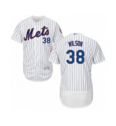 Men's New York Mets #38 Justin Wilson White Home Flex Base Authentic Collection Baseball Player Jersey