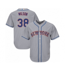 Youth New York Mets #38 Justin Wilson Authentic Grey Road Cool Base Baseball Player Jersey