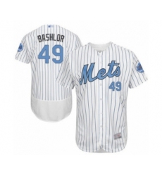 Men's New York Mets #49 Tyler Bashlor Authentic White 2016 Father's Day Fashion Flex Base Baseball Player Jersey