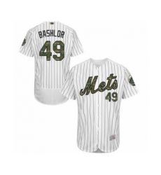 Men's New York Mets #49 Tyler Bashlor Authentic White 2016 Memorial Day Fashion Flex Base Baseball Player Jersey