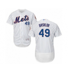 Men's New York Mets #49 Tyler Bashlor White Home Flex Base Authentic Collection Baseball Player Jersey