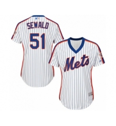 Women's New York Mets #51 Paul Sewald Authentic White Alternate Cool Base Baseball Player Jersey