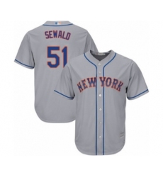 Youth New York Mets #51 Paul Sewald Authentic Grey Road Cool Base Baseball Player Jersey