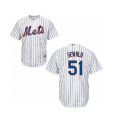 Youth New York Mets #51 Paul Sewald Authentic White Home Cool Base Baseball Player Jersey