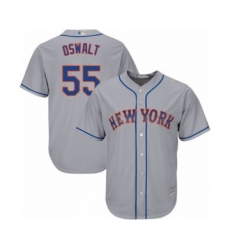 Youth New York Mets #55 Corey Oswalt Authentic Grey Road Cool Base Baseball Player Jersey