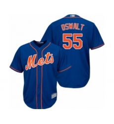 Youth New York Mets #55 Corey Oswalt Authentic Royal Blue Alternate Home Cool Base Baseball Player Jersey