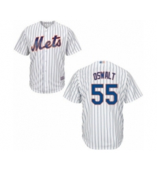 Youth New York Mets #55 Corey Oswalt Authentic White Home Cool Base Baseball Player Jersey