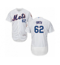 Men's New York Mets #62 Drew Smith White Home Flex Base Authentic Collection Baseball Player Jersey