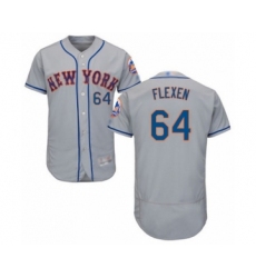 Men's New York Mets #64 Chris Flexen Grey Road Flex Base Authentic Collection Baseball Player Jersey
