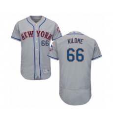 Men's New York Mets #66 Franklyn Kilome Grey Road Flex Base Authentic Collection Baseball Player Jersey