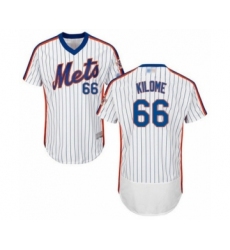 Men's New York Mets #66 Franklyn Kilome White Alternate Flex Base Authentic Collection Baseball Player Jersey