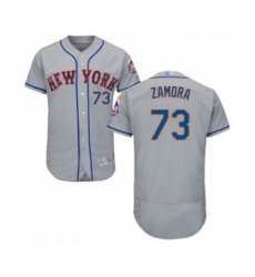 Men's New York Mets #73 Daniel Zamora Grey Road Flex Base Authentic Collection Baseball Player Jersey