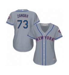 Women's New York Mets #73 Daniel Zamora Authentic Grey Road Cool Base Baseball Player Jersey