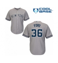 Youth New York Yankees #36 Mike Ford Authentic Grey Road Baseball Player Jersey