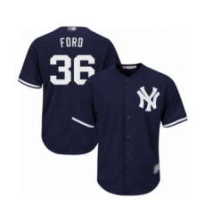 Youth New York Yankees #36 Mike Ford Authentic Navy Blue Alternate Baseball Player Jersey