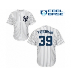 Youth New York Yankees #39 Mike Tauchman Authentic White Home Baseball Player Jersey
