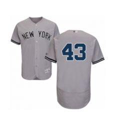 Men's New York Yankees #43 Jonathan Loaisiga Grey Road Flex Base Authentic Collection Baseball Player Jersey