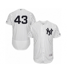Men's New York Yankees #43 Jonathan Loaisiga White Home Flex Base Authentic Collection Baseball Player Jersey