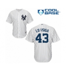 Youth New York Yankees #43 Jonathan Loaisiga Authentic White Home Baseball Player Jersey