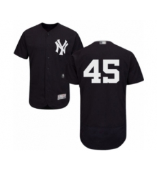 Men's New York Yankees #45 Luke Voit Navy Blue Alternate Flex Base Authentic Collection Baseball Player Jersey
