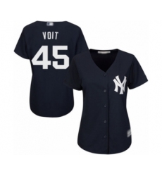 Women's New York Yankees #45 Luke Voit Authentic Navy Blue Alternate Baseball Player Jersey